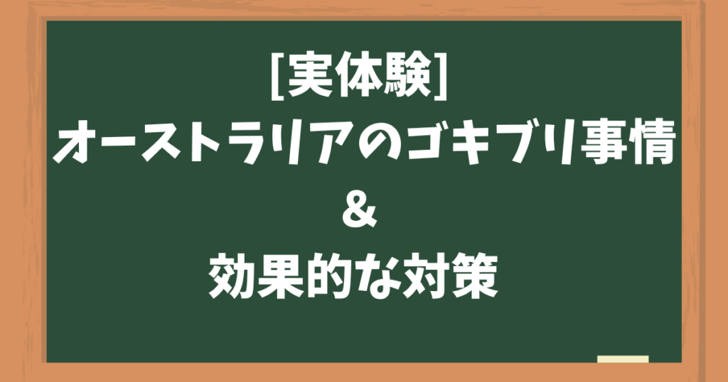 [実体験] オーストラリアのゴキブリ事情と効果的な対策 | もう家で見たくない!